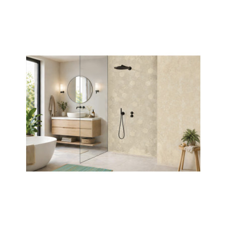 Panneau mural douche Décofast mineral Travertin Clair Geometrique design et étanche