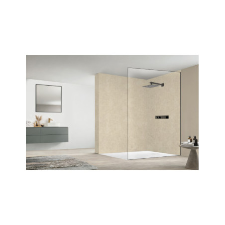 Panneau mural douche Décofast mineral Travertin Clair Strie design et étanche