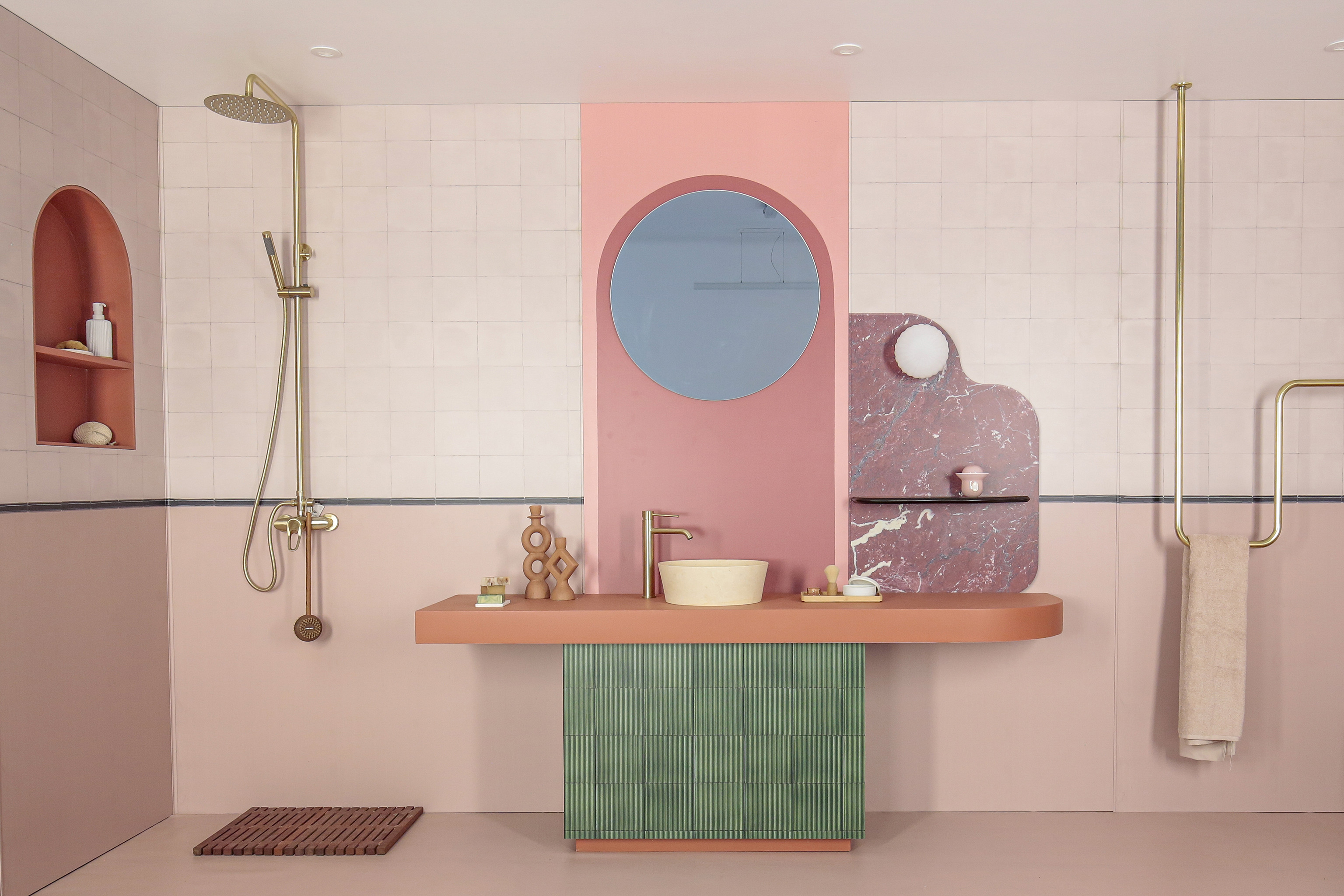 Panneau mural douche Décofast signature margaux keller ab Arche Terre Cuite design et étanche