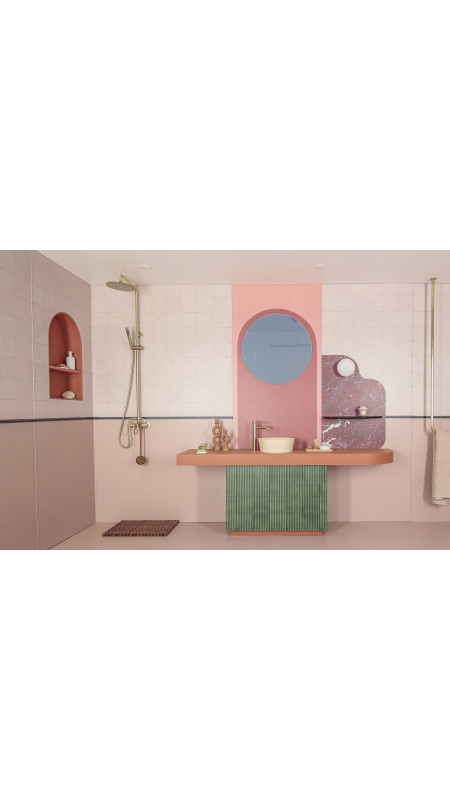 Panneau mural douche Décofast signature margaux keller ab Mix Ciment Listel design et étanche