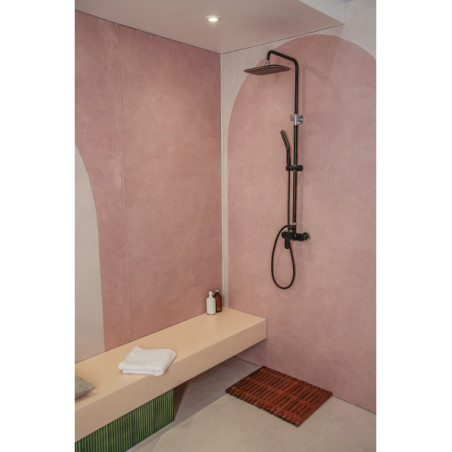 Panneau mural douche Décofast signature margaux keller va Arche Tadelakt Cuir design et étanche