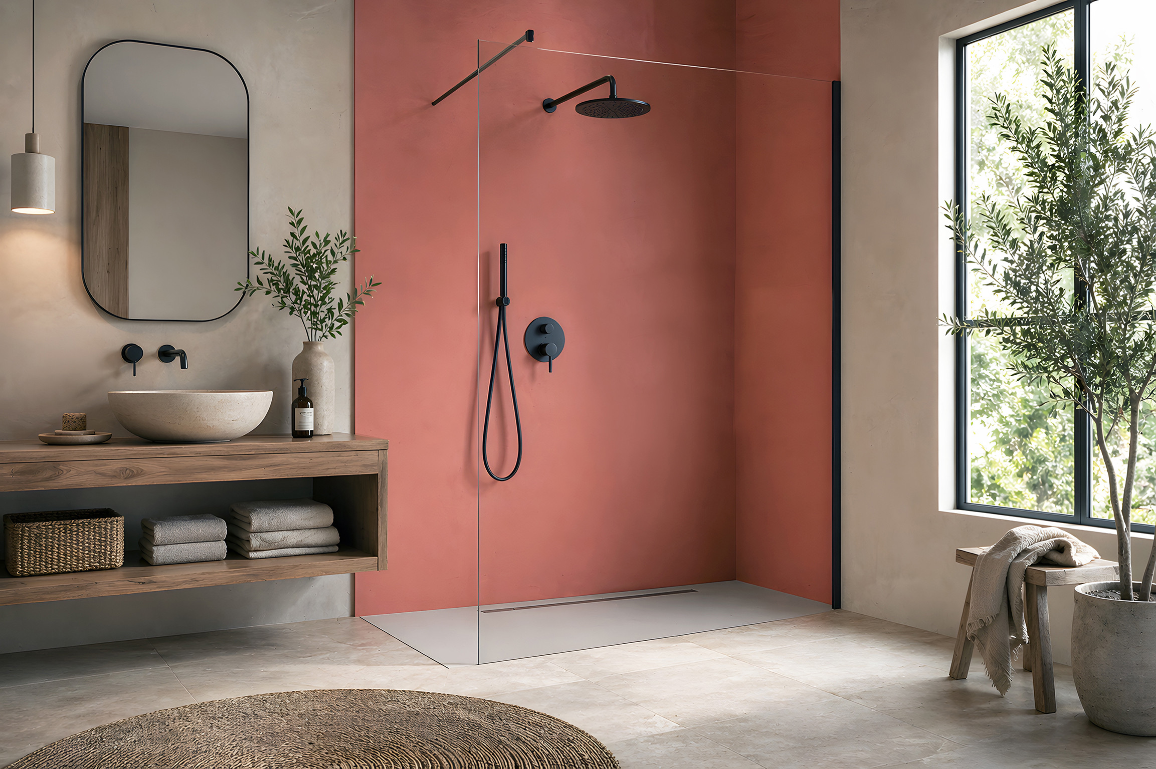 Panneau mural douche Décofast signature margaux keller va Terre Cuite design et étanche