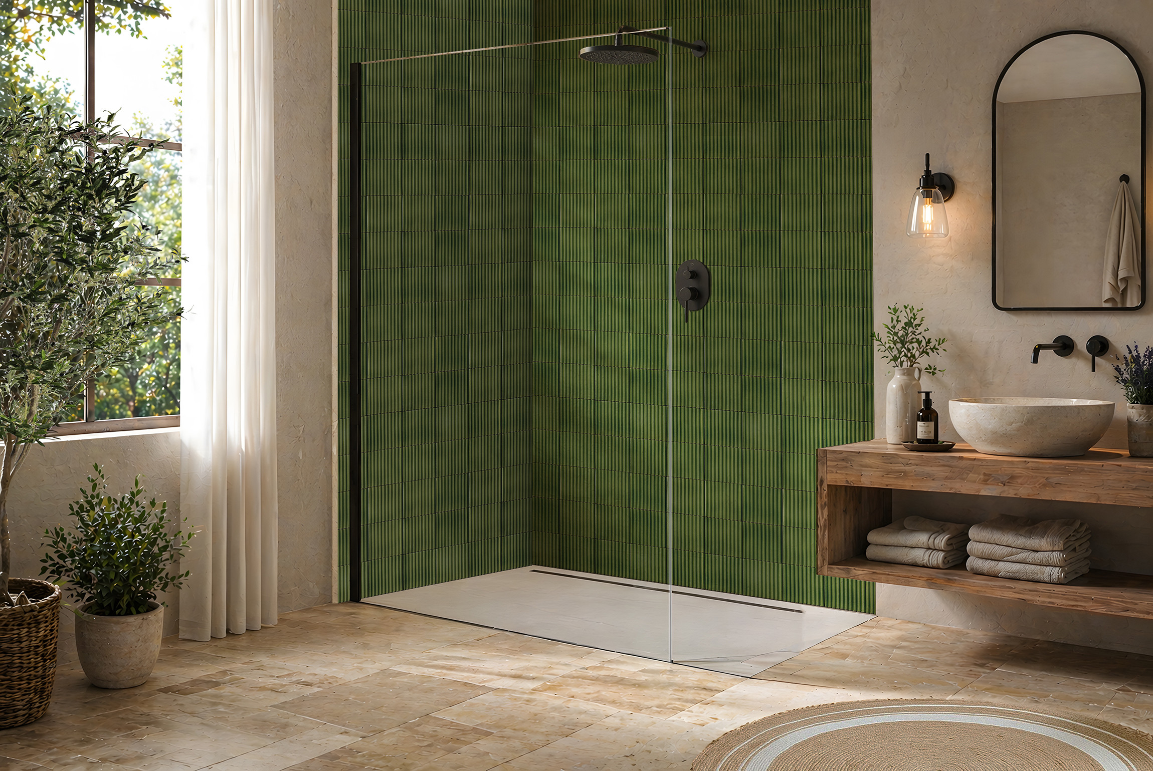 Panneau mural douche Décofast signature margaux keller va Zellige design et étanche