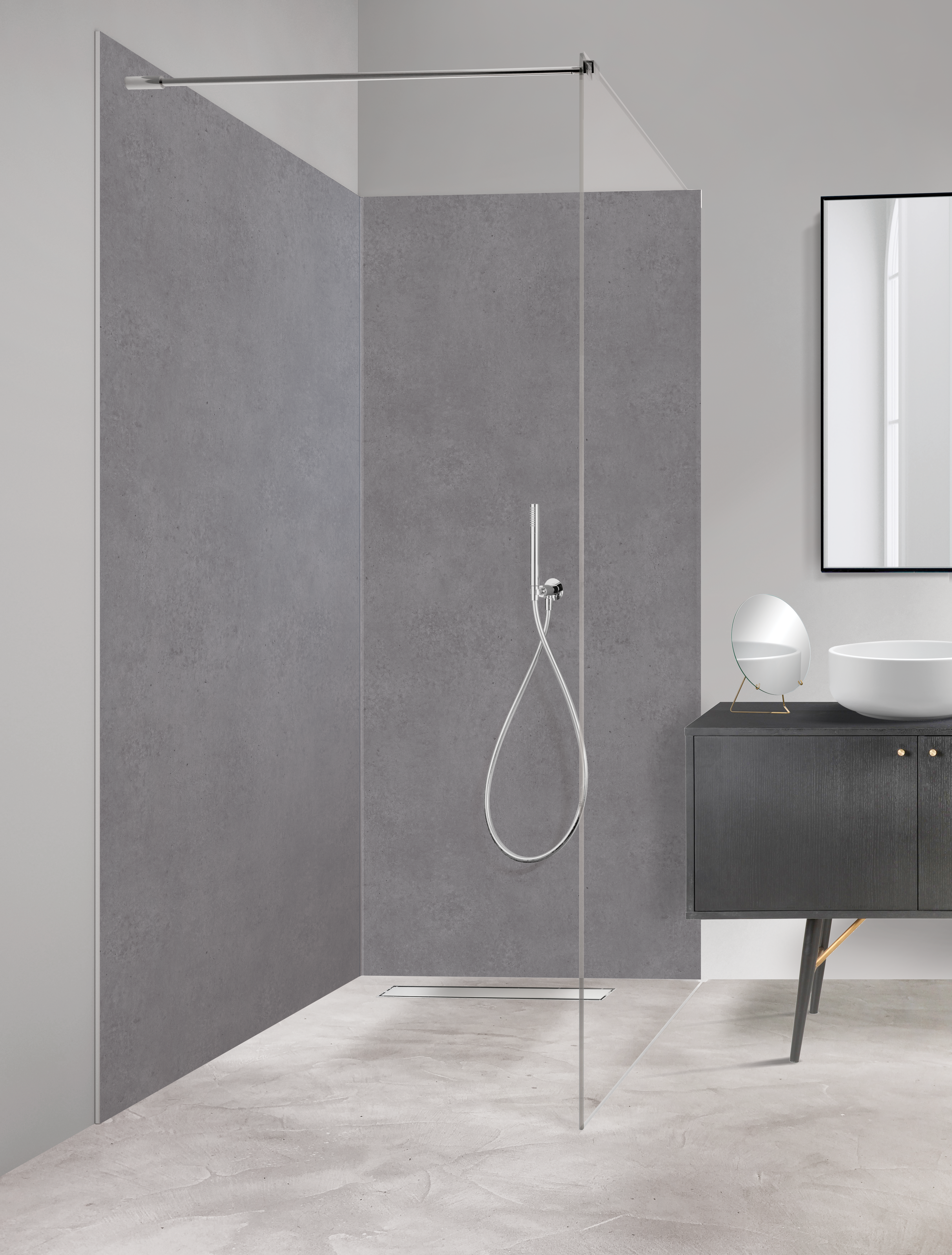 Panneau mural douche Décofast collector Beton Brut design et étanche