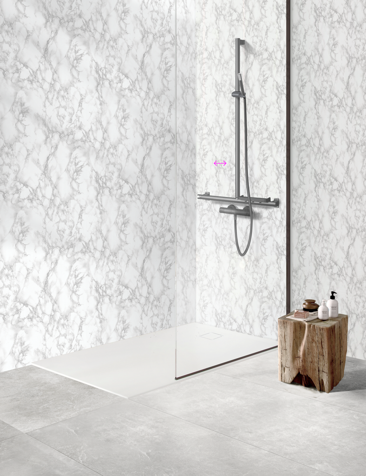 Panneau mural douche Décofast collector Carrare design et étanche
