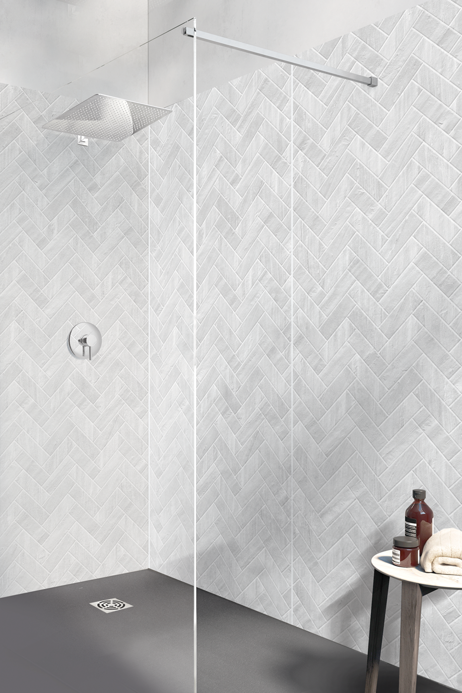 Panneau mural douche Décofast collector Chevron design et étanche