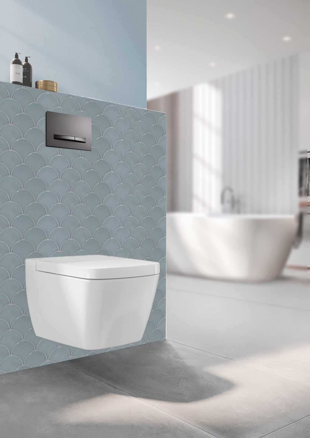 Panneau mural douche Décofast collector Ecailles Denim design et étanche