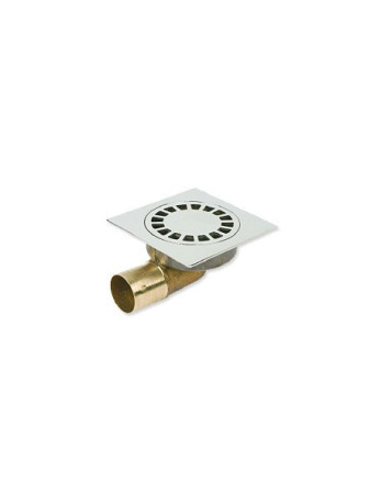 Siphon de sol laiton chromé Solusec Sortie Horizontale 120x120 - Lazer