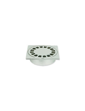 Siphon de sol laiton chromé Solusec Sortie Verticale 100x100 - Lazer