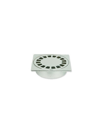 Siphon de sol laiton chromé Solusec Sortie Verticale 100x100 - Lazer