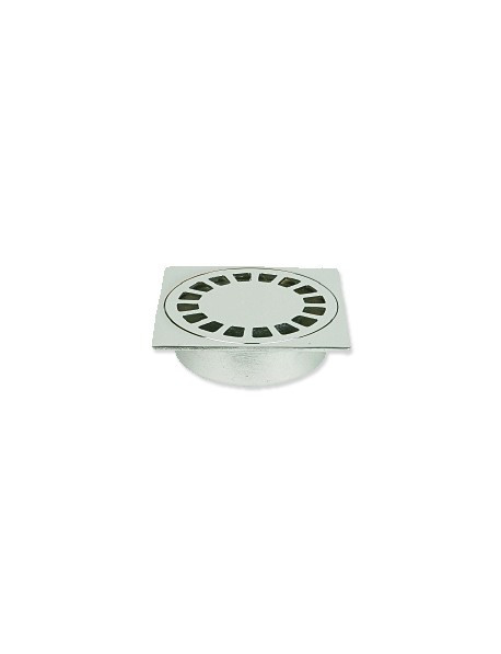 Siphon de sol laiton chromé Solusec Sortie Verticale 100x100 - Lazer