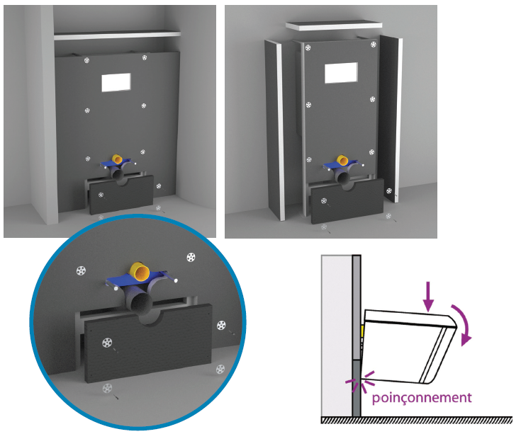 habillage en Panodur pour bati support EASY BÂTI TECHNIC 1200x1200x300 mm - Lazer