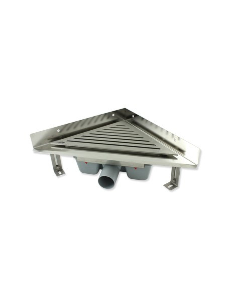 Caniveau d'angle inox Solusec Sortie Horizontale - Lazer