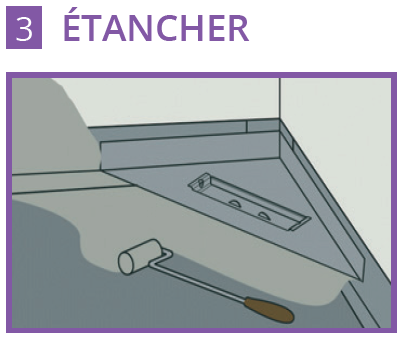Caniveau d'angle inox Solusec Sortie Horizontale - Lazer