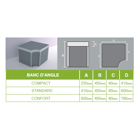 Banc SALSILA angle - Lazer