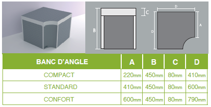 Banc SALSILA angle - Lazer
