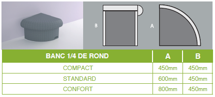 Banc ATIKA 1/4 rond - Lazer
