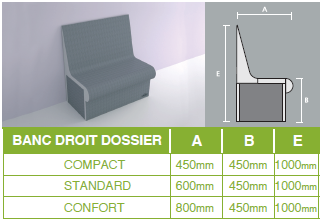 Banc ATIKA avec dossier - Lazer
