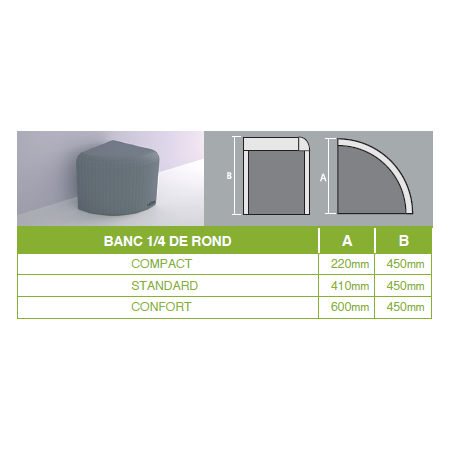 Banc TASTAMA 1/4 rond - Lazer