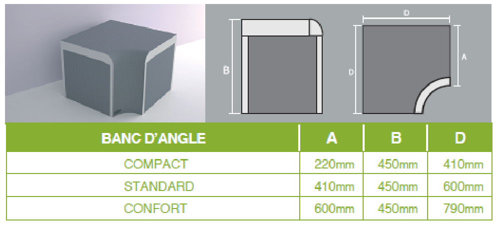 Banc TASTAMA angle - Lazer