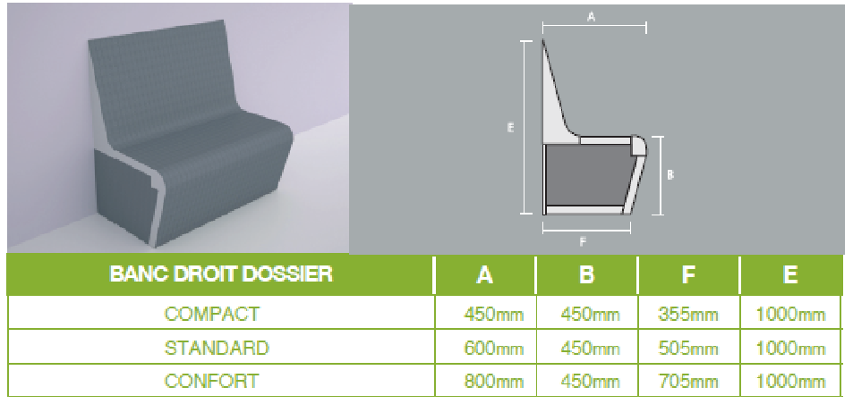 Banc SARAFON avec dossier - Lazer