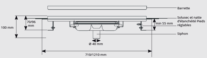 Caniveau inox Solusec linéal - Lazer