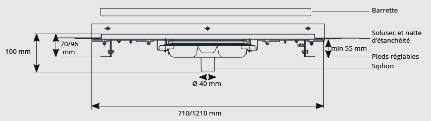 Caniveau inox Solusec linéal - Lazer